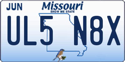 MO license plate UL5N8X