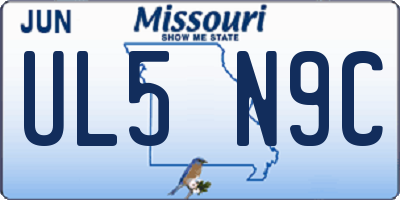 MO license plate UL5N9C