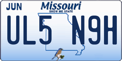 MO license plate UL5N9H