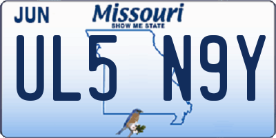 MO license plate UL5N9Y