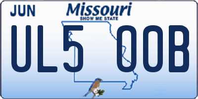 MO license plate UL5O0B