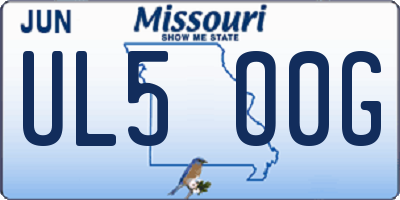 MO license plate UL5O0G