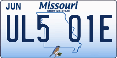 MO license plate UL5O1E
