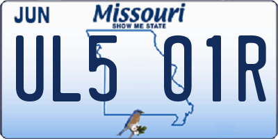 MO license plate UL5O1R