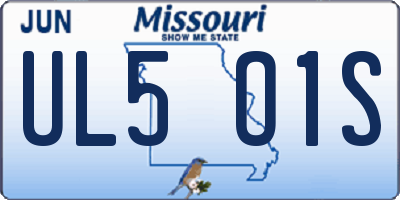 MO license plate UL5O1S