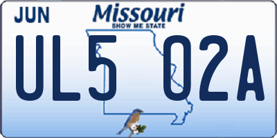 MO license plate UL5O2A