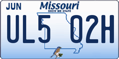 MO license plate UL5O2H