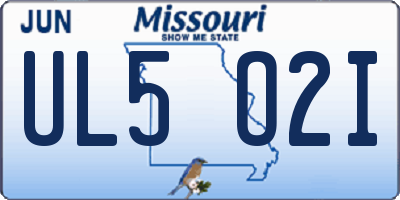 MO license plate UL5O2I