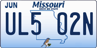 MO license plate UL5O2N