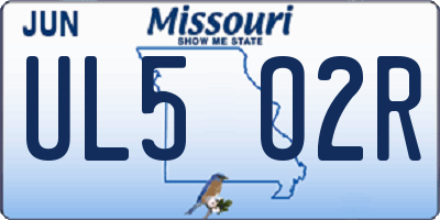 MO license plate UL5O2R