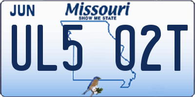 MO license plate UL5O2T