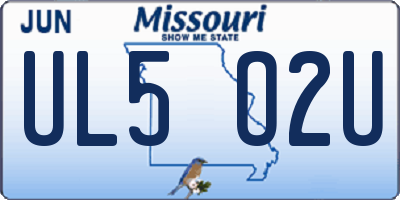 MO license plate UL5O2U