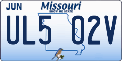 MO license plate UL5O2V