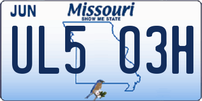MO license plate UL5O3H