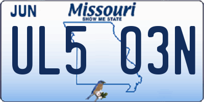 MO license plate UL5O3N