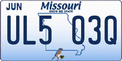 MO license plate UL5O3Q