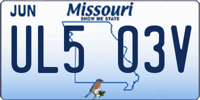 MO license plate UL5O3V