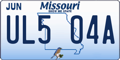 MO license plate UL5O4A