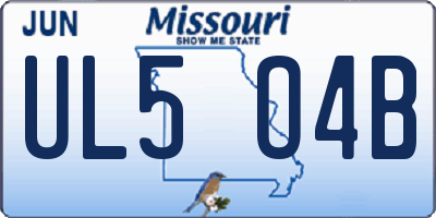 MO license plate UL5O4B