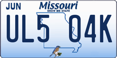 MO license plate UL5O4K