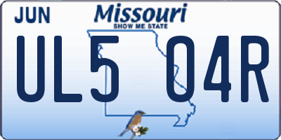MO license plate UL5O4R