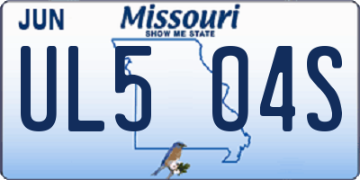 MO license plate UL5O4S