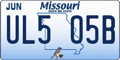 MO license plate UL5O5B