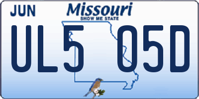 MO license plate UL5O5D