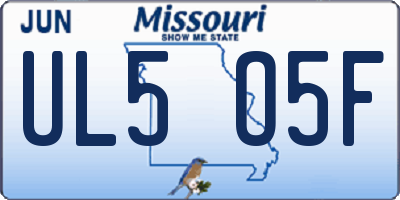 MO license plate UL5O5F