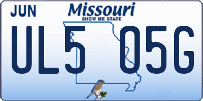 MO license plate UL5O5G