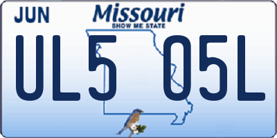 MO license plate UL5O5L