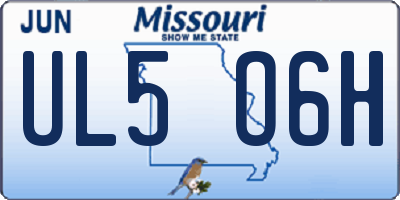 MO license plate UL5O6H
