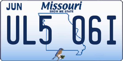 MO license plate UL5O6I