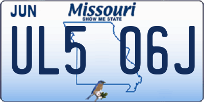 MO license plate UL5O6J