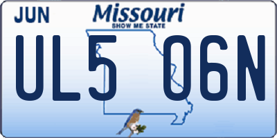 MO license plate UL5O6N