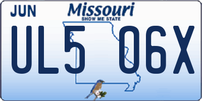 MO license plate UL5O6X