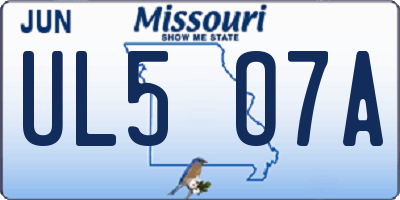 MO license plate UL5O7A