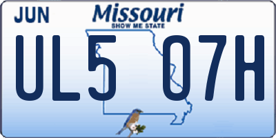 MO license plate UL5O7H