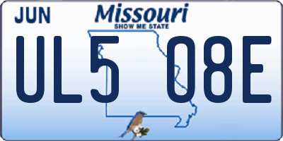 MO license plate UL5O8E