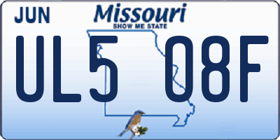 MO license plate UL5O8F