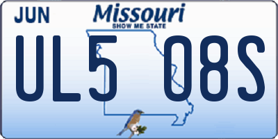 MO license plate UL5O8S