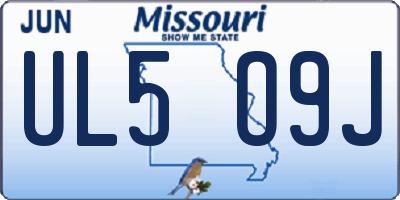 MO license plate UL5O9J