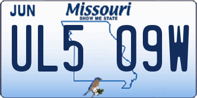 MO license plate UL5O9W