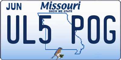 MO license plate UL5P0G
