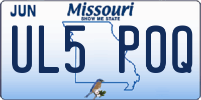 MO license plate UL5P0Q