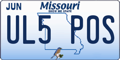 MO license plate UL5P0S