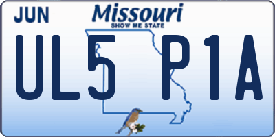 MO license plate UL5P1A