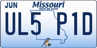 MO license plate UL5P1D