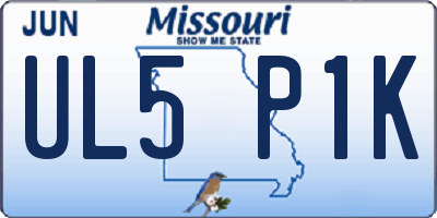 MO license plate UL5P1K