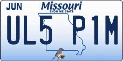 MO license plate UL5P1M
